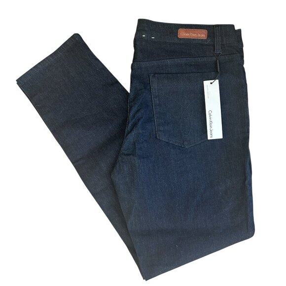 Calvin Klein Women's Jegging Legging Blue Denim Cotton Jean Sz 14 High Rise New - Picture 1 of 6